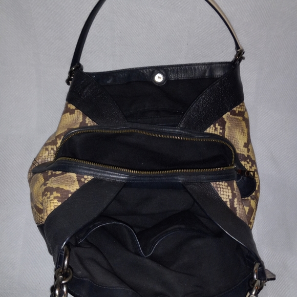 AUTHENTIC COACH Snakeskin Embossed Lexy Hobo Leather Shoulder Bag - Picture 7 of 10